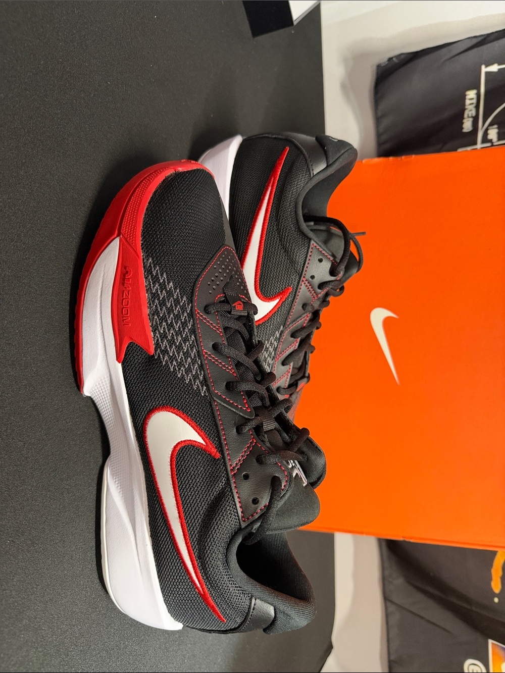 Nike Air Zoom G.T. Cut Academy Men’s Black, Red & White Athletic Sneakers